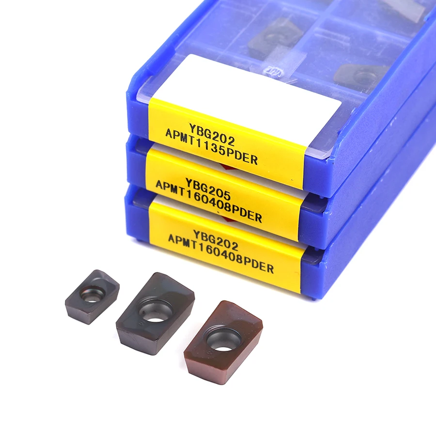 APMT1135 APMT160408PDER YBG202 APMT160408PDER YBG205 إدراج طحن المعادن آلة خرط تعمل بالتحكم الرقمي بواسطة الحاسوب أدوات القطع كربيد سبيكة تحول إدراج