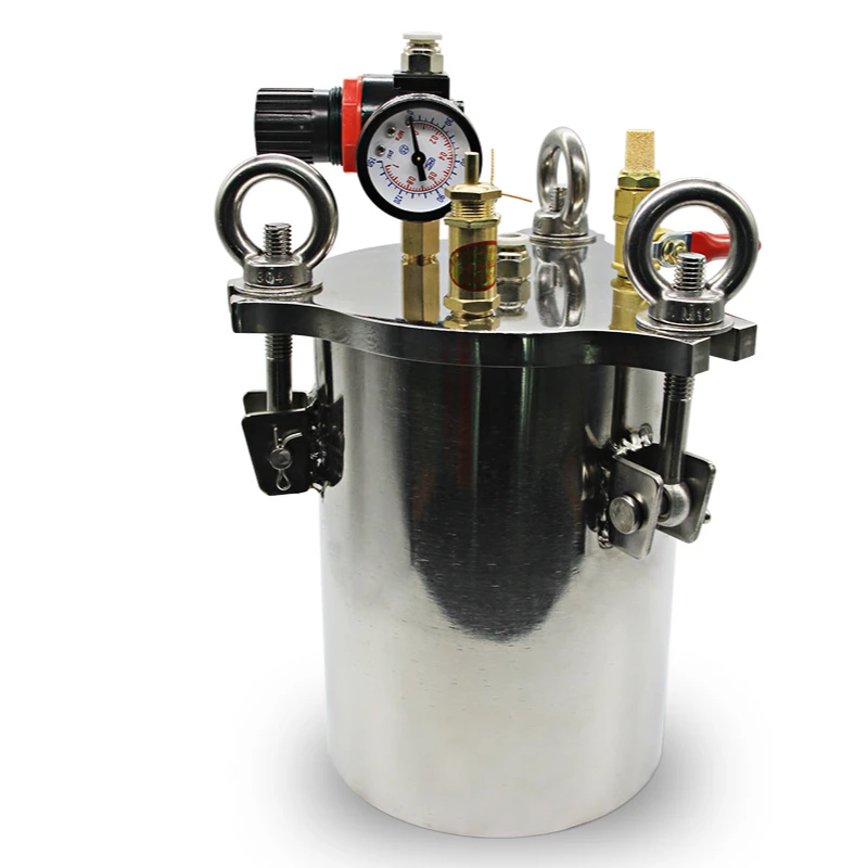 2L 304 Stainless Steel Dispenser Pressure Tank Pressure Barrel Dispensing Valve Fluid Dispensing Storage Bucket