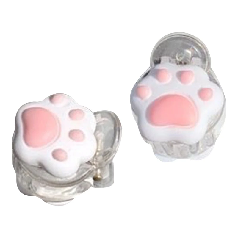 Lovely Cat Paw Hair Claw Clips Small Barrettes Resin Bangs Hair Clips Non-Slip Mini Hair Side Clips Fashion Props