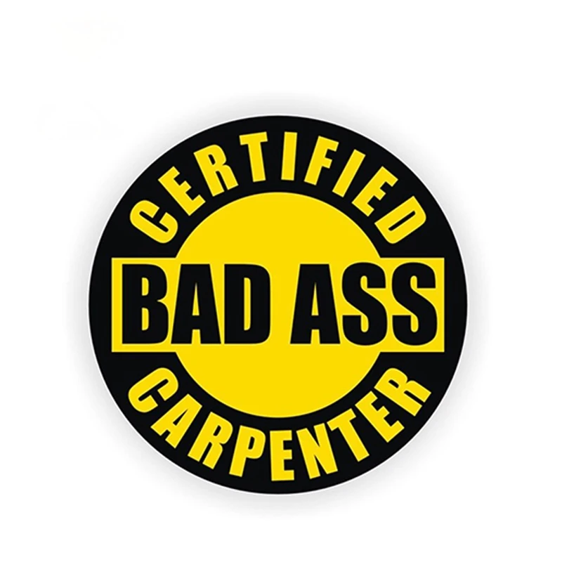 Funny and Coolest Sticker Certified Bad Ass Carpenter Hard Hat Decal Helmet Sticker Label Woodworker Funny Vinyl Decal