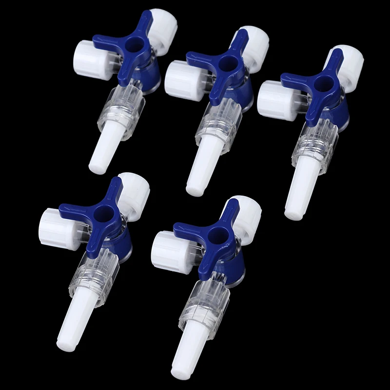 5Pcs  Flexiable Plastic Three Way Stop Cock For Clinical Hospital Luer Lock  3 Way Stopcock T-Connector Extension Tube