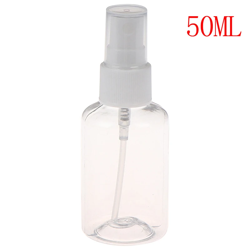 30ml / 50ml / 100ml empty spray bottle plastic mini refillable alcohol dispensing bottle reusable cosmetic container