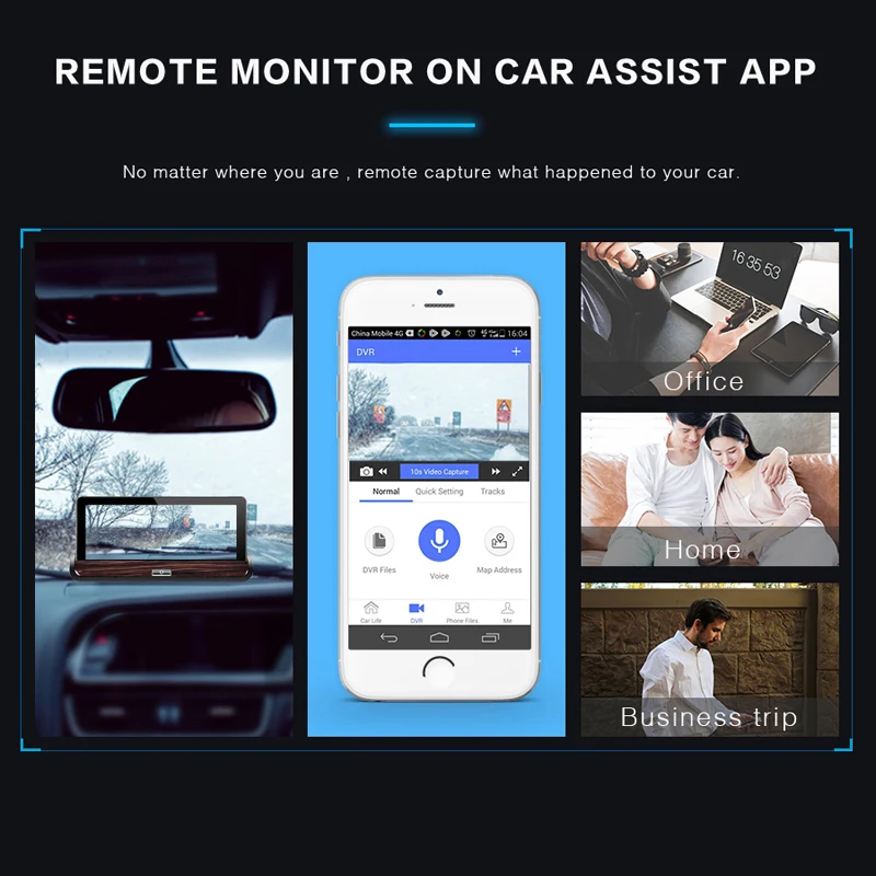 7 بوصة 4G أندرويد 8.1 نظام تحديد المواقع والملاحة سيارة DVR داش كاميرا مسجل فيديو RAN 1GB + 16GB ROM واي فاي بلوتوث عدسة مزدوجة النسخة الليلية #4