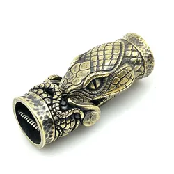 EDC-herramienta para exteriores, accesorios de bricolaje para pulsera, hebilla multifunción, cabeza de serpiente de latón, envío directo