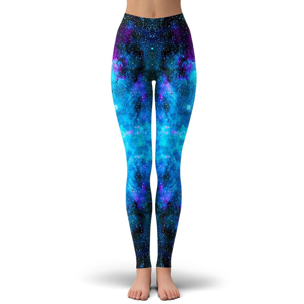 Moda w stylu Retro damskie legginsy moda 3D drukowane Party God Galaxy legginsy seksowne elastyczne kobiece obcisłe legginsy DDK23