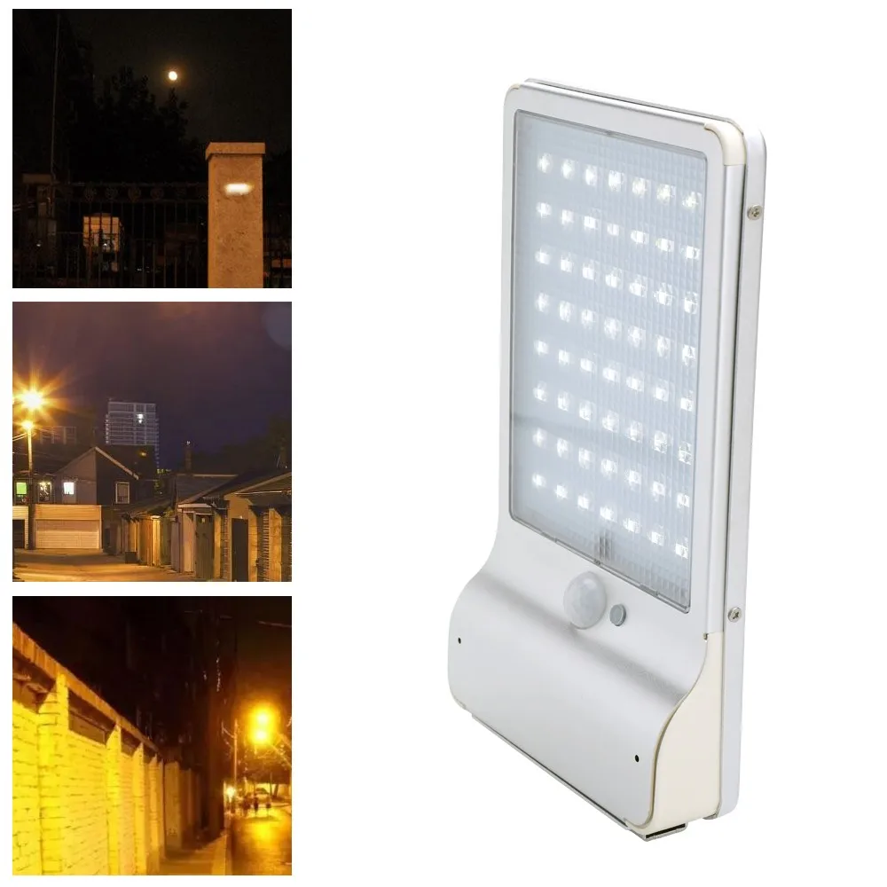 56LEDs Waterproof Battery Solar Remote Control Sense Wall Lamp Drop shipping