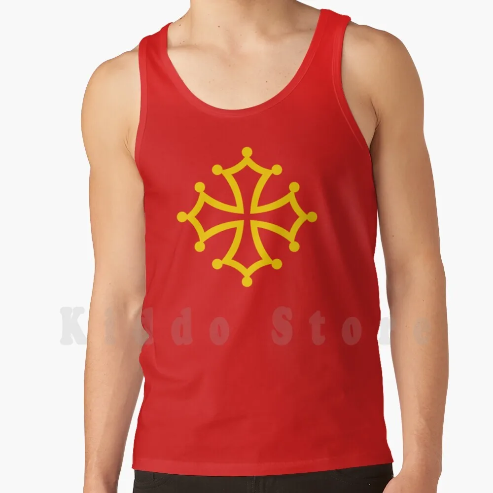 Croix Occitane Oc Tank Tops Vest Sleeveless Cross Occitan Faith Medieval Jesus Knight Religious Catholic La Croix