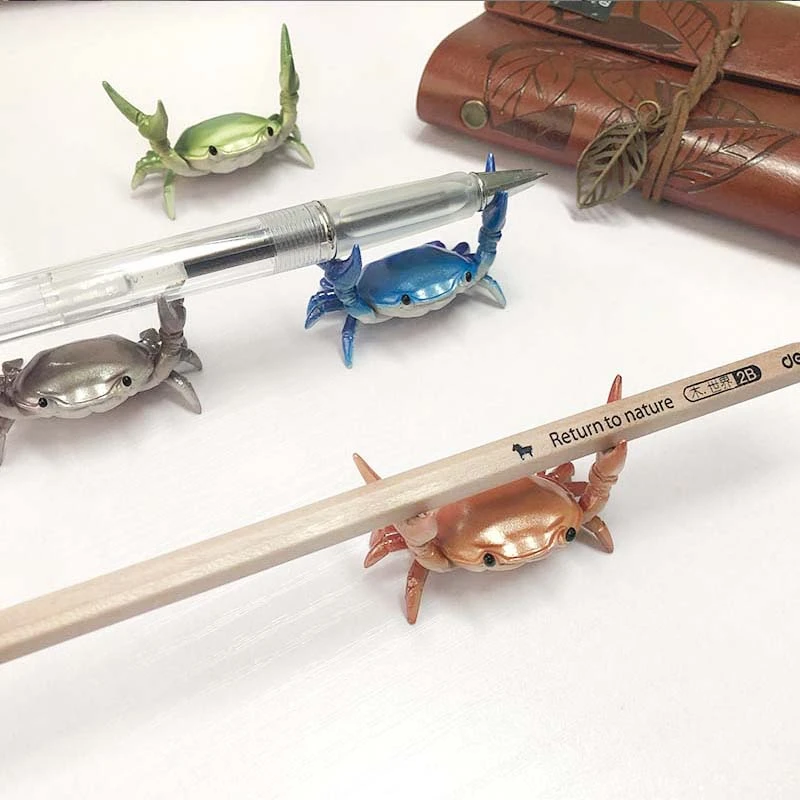 Creative Cute Crab Pen Holder, Weightlifting Crabs Penholder, Bracket Storage Rack, Miniatures & Figurine, Birthday Gifts