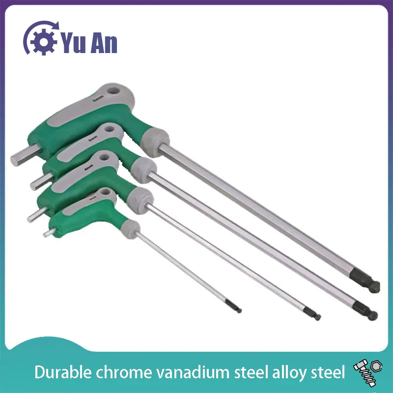 T-shaped Hex Wrench With Handle Hex Screwdriver Hex Key Wrench Chrome Vanadium Steel Alloy Steel 2mm-10mm