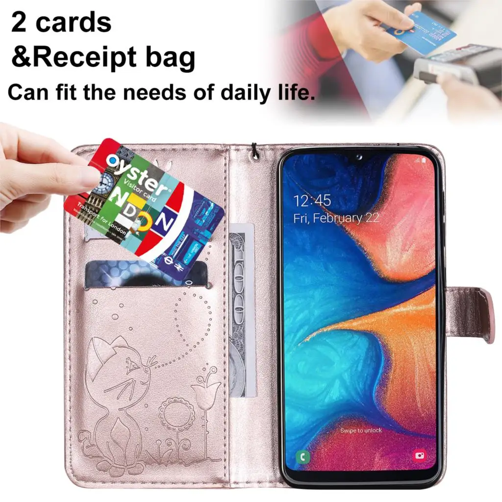 Solid Color Mobile Cases For para Samsung A20E PU Leather Wallet Flip Phone Bag Accessory Cover sFor Csse Galaxy A202 Carcaso