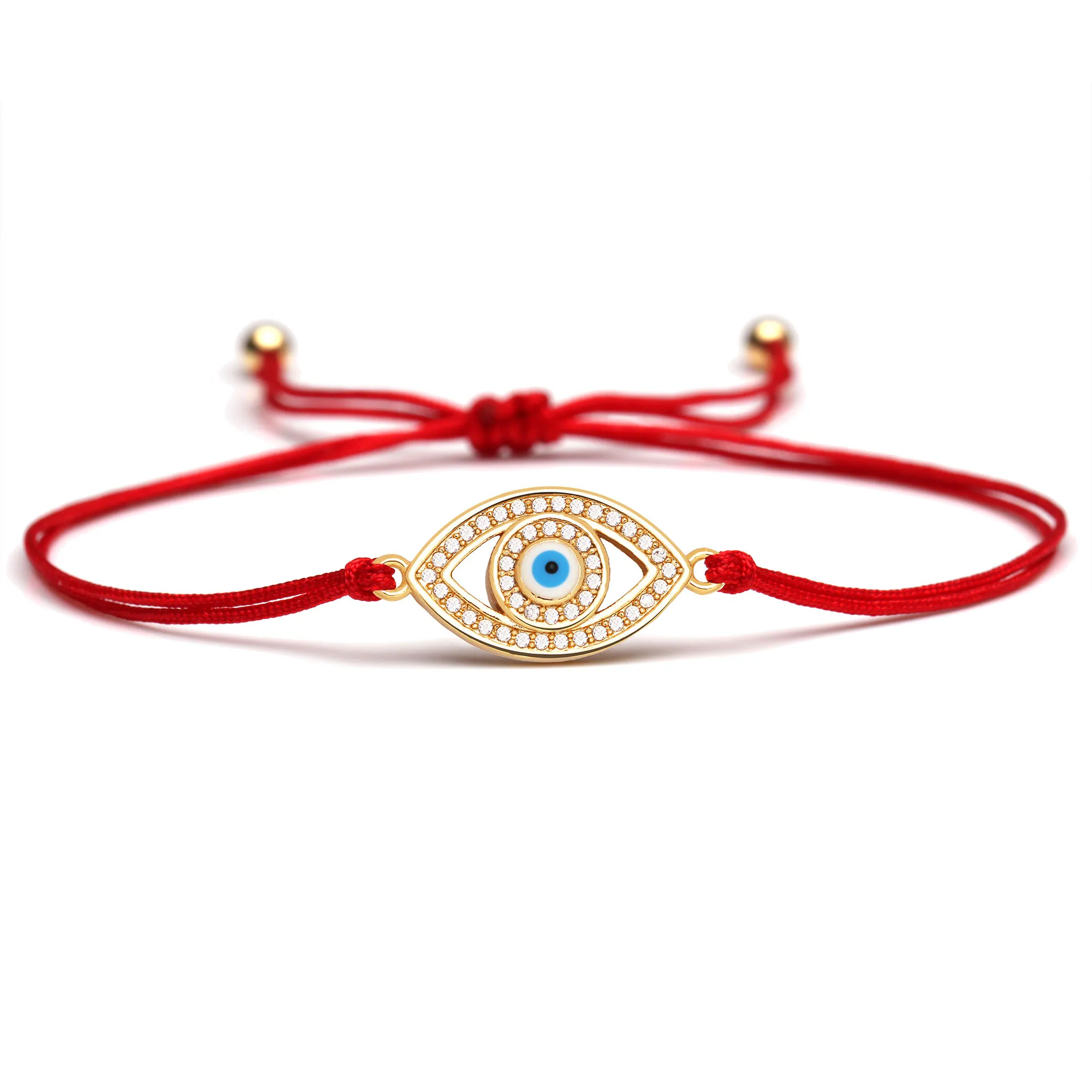 Sparkling White Cubic Zirconia Blue Evil Eye Charm Bracelet Women Girl 2020 New Fashion Greek Eye Red String Handmade Jewelry He