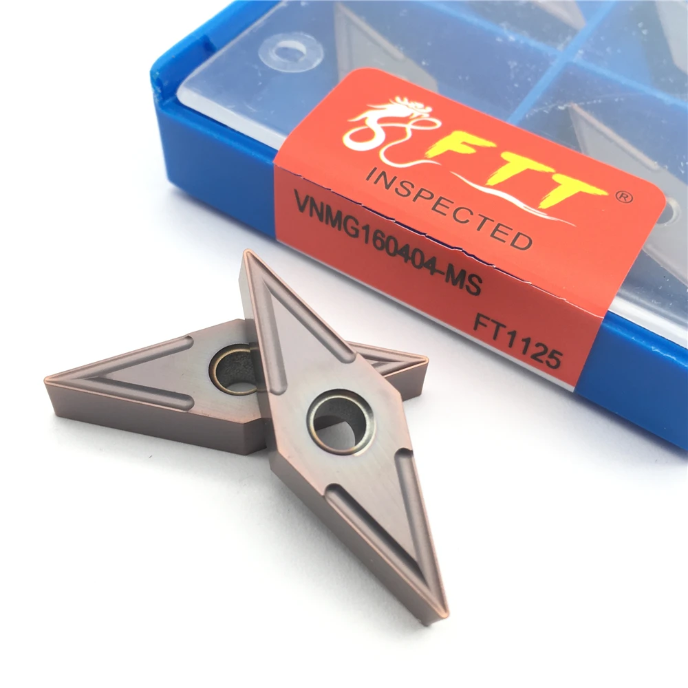 VNMG160404 MS FT1125 ทังสเตนคาร์ไบด์ภายนอกเครื่องมือสแตนเลสคุณภาพสูงTurning INSERTตัดCNCเครื่องมือ