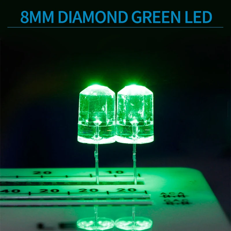 F8 Diamond Hexagonalbright red yellow blue green pink white LED lamp beads in-line astigmatism lamp string special bulb