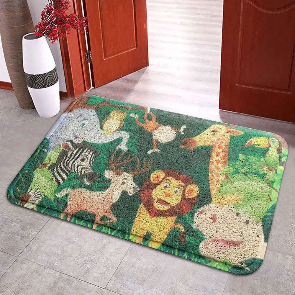 

Non-slip Cartoon Animal Plants Doormat Dust Removal Carpet Sand Scraping Dust Entrance Doormat Bath Wire Loop Footpad Doormat