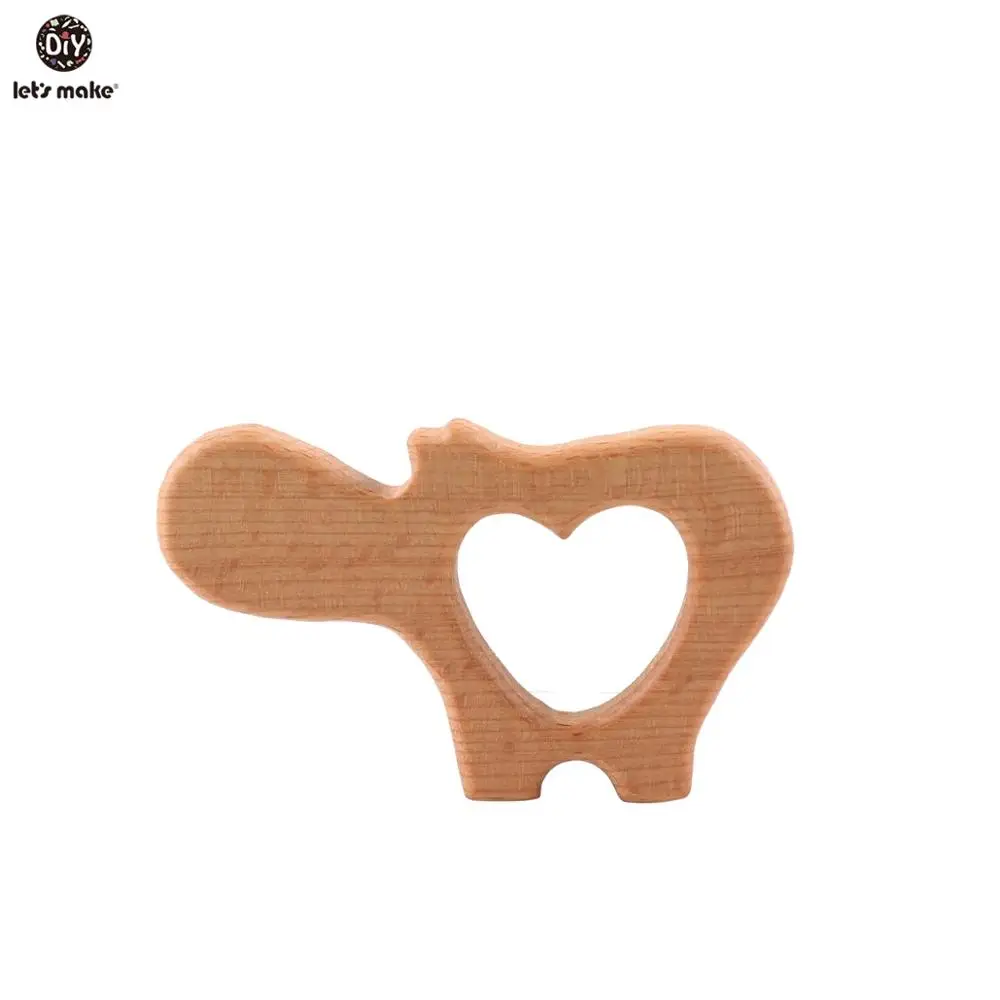 Facciamo 10 pezzi di legno massaggiagengive per bambini olmo olio d'oliva massaggiagengive per bambini forma di animali dentizione in legno cura orale