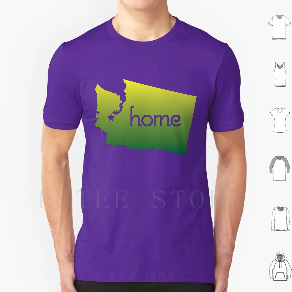 Camiseta de algodón para hombre con estampado de Washington State Is Home, talla 6xl, Washington Olympia Northwest Seattle Pacific Northwest State Us State Usa