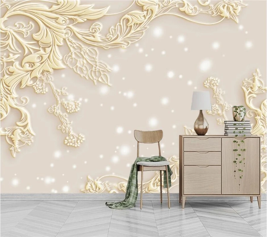 

Custom wallpaper 3d wall painter and rich embossed pattern stars minimalist papier peint TV background wall painting wallpaper