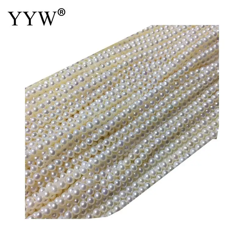 

Cultured Round Freshwater Pearl Beads Natural Fashion Jewelry For Diy Or Handmade White 4.5-5mm Sold Per 14.57 Inch Strand