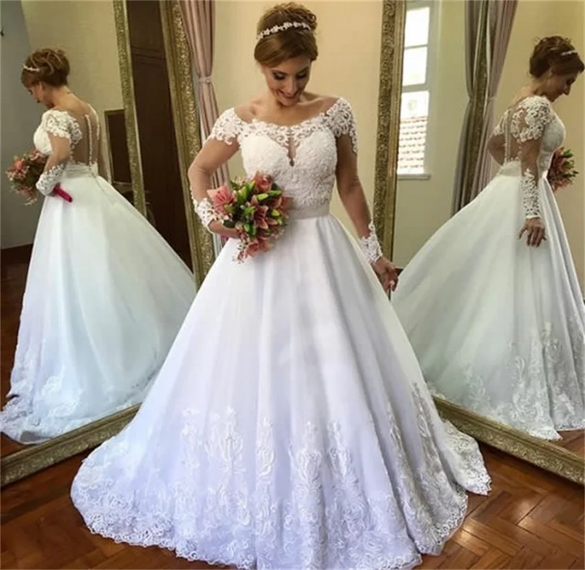 NUOXIFANG – Robe De mariée à manches longues en dentelle, Vintage, ligne A, collection 2020