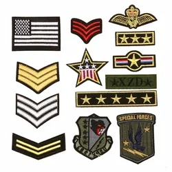 Patch ricamata Sargent Chevron Military Army Soldier Rank Insignia Badge Applique Stripes Badge Patch per giacca di jeans