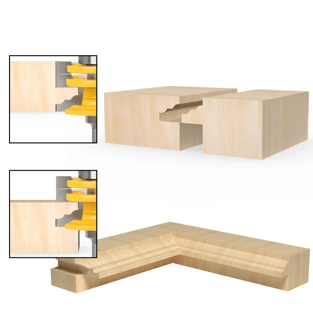 1 Pc 8mm 12mm 1/2in Shank Glass Door Rail & Stile Reversible Router Bit Wood Cutting Tool woodworking router bits