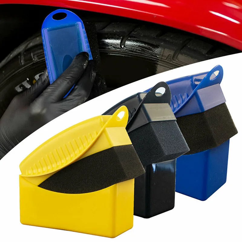 Professional Car Wheel Waxing Sponge Automobiles Polishing Care Waxing Sponge With Cover Auto Tire Cleaning Accessories