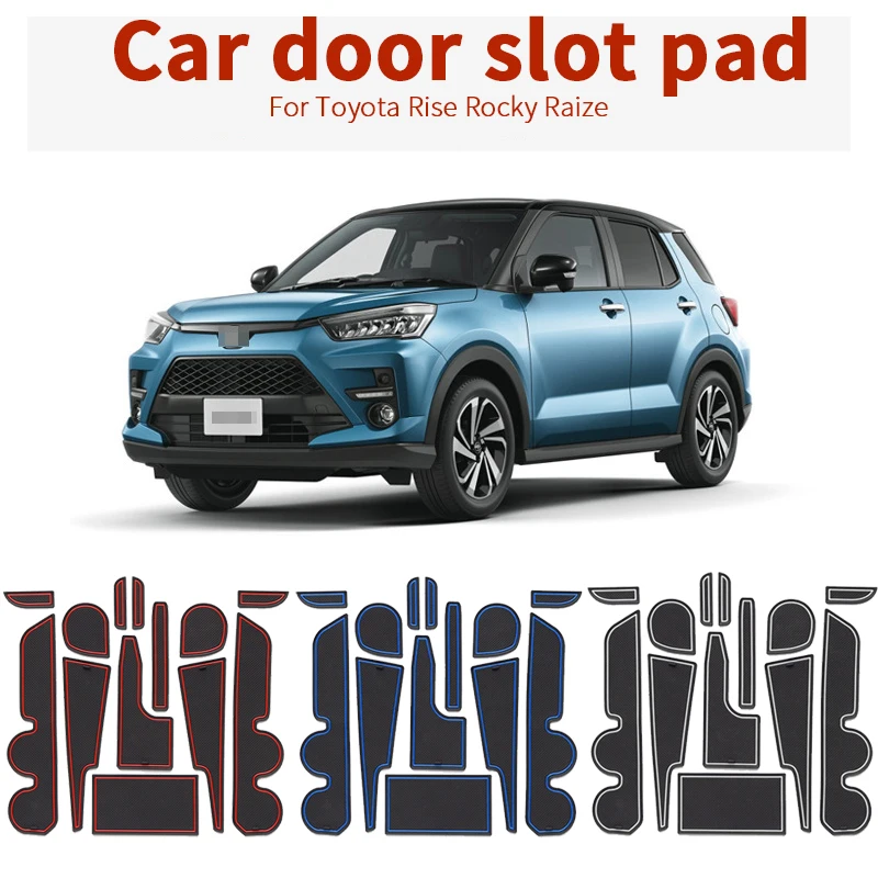 Automotive Styling Interior Sticker Car Coasters Fit  Anti-Slip Rubber Door Groove Mat For Toyota Rise Rocky Raize