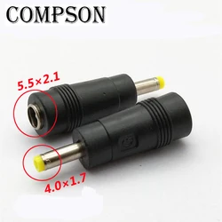COMPSON 1pcs/lot 5.5 x 2.1mm female to 4.0 x 1.7mm male DC Connector Power Adapter  5.5 x 2.1 to 4.0 x1.7