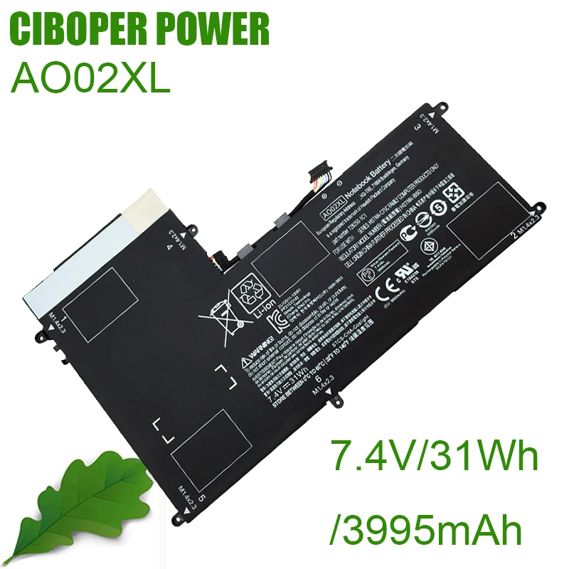 

CP Tablet Battery AO02XL 31WH/3995mAh For ElitePad 1000 G2 Series HSTNN-LB5O HSTNN-C78C HSTNN-IB5Q 728250-1C1 728558-005 A002XL