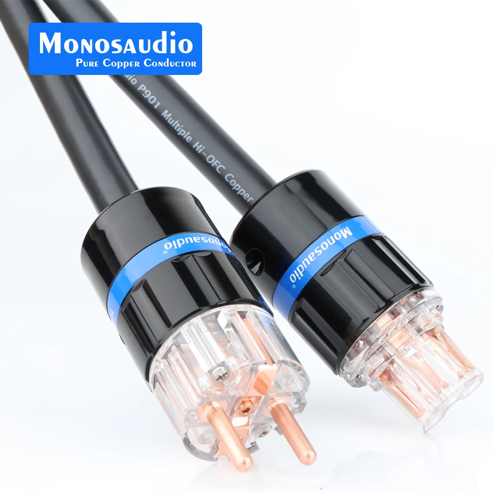 

Monosaudio P901 Multplex OFC Copper Schuko Power Cord Cable HIFI Extension EMC Shield Power Cable EUR version Mains Power line