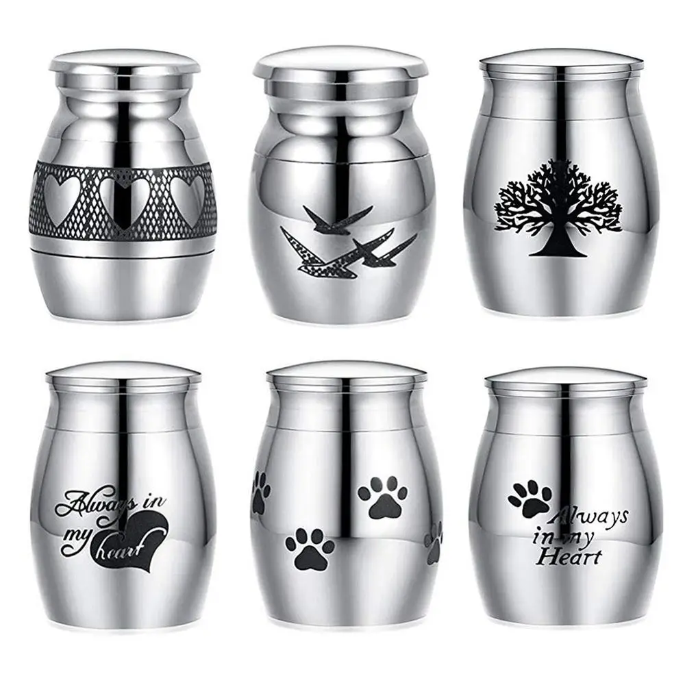 Customize  Stainless Steel Cremation Urn for Pet Ashes Keepsake Miniature Burial Funeral Urns for Sharing Ashes Dogs Cats Human