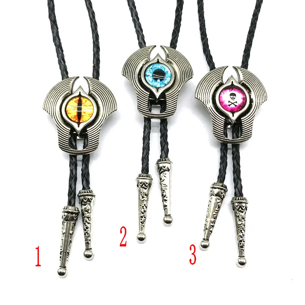 

Western cowboy BOLO TIE tie suit clothing accessories retro pattern totem glass patch leather collar rope birthday banquet gift