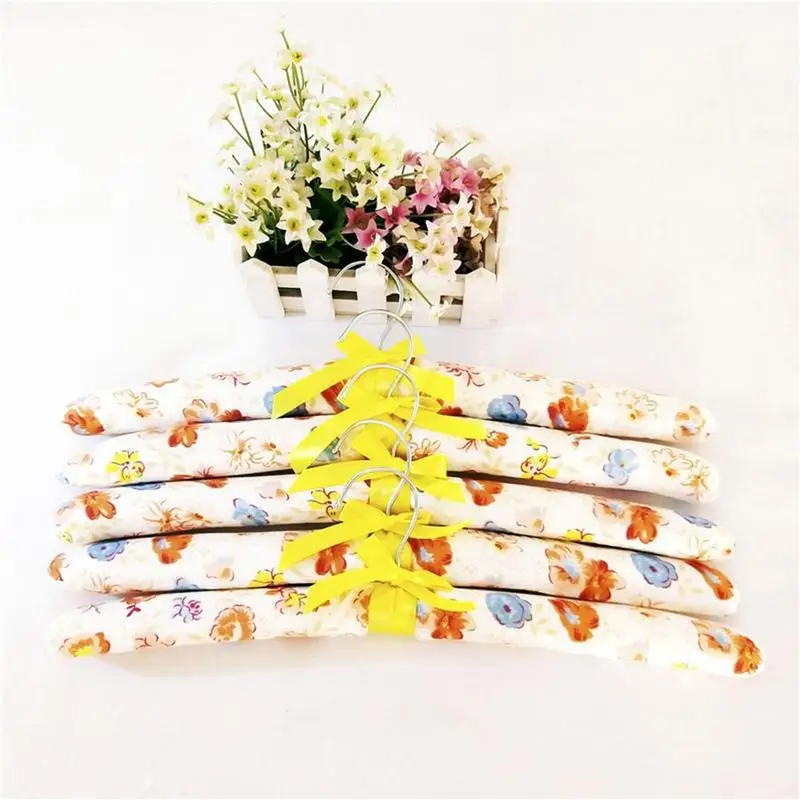 5pcs Colorful Blossom Sponge Padded Clothes Hanger Resistance Skid Dress Clothes Hangers Satin Rack Cotton Hangers Suit Coa N6K6