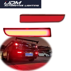 For Mitsubishi Lancer Evolution X Outlander Red LED Bumper Reflector Lights Brake Tail Light W/ Sequential Turn Signal 12V
