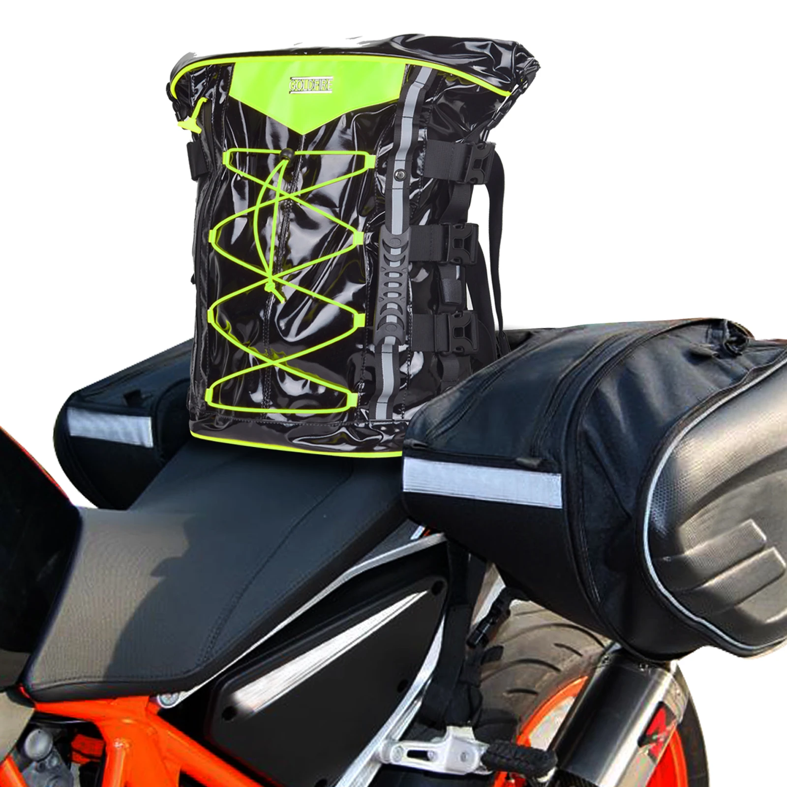 

Multifunctional Motorcycle Bags Sissy Bar Bag Tail Luggage Rack Travelling Bag Backpack for Touring Riding Riders for man Woman