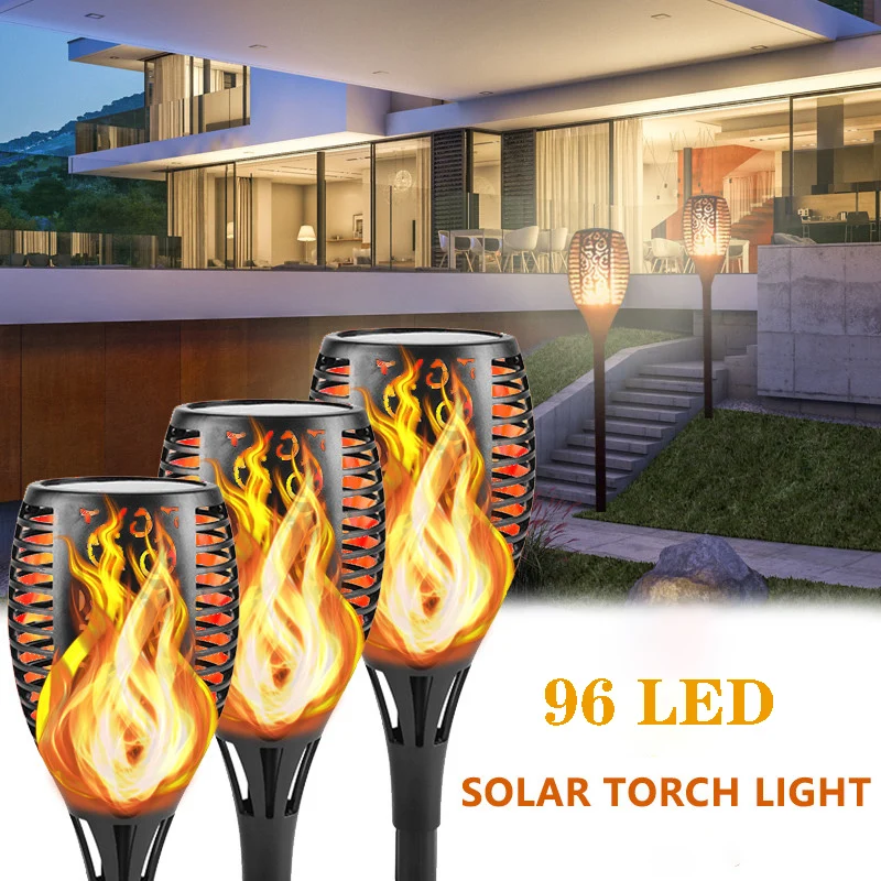 

Outdoor Led Solar Lights 96 LED Flame Flickering Garden Solar Lamps Waterproof Landscape Decoration Courtyard Path Lighting