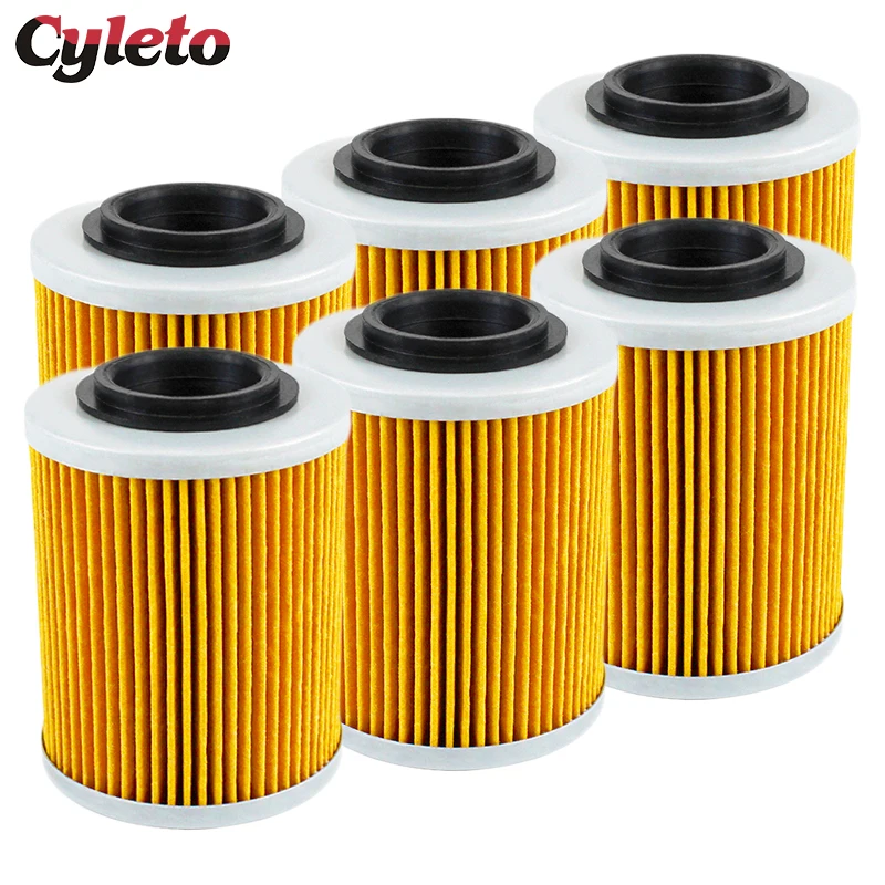 2/4/6 Pcs Cyleto Motorcycle Oil Filter for BRP CAN-AM DS650 Commander Max 800 1000 800R 1000R Maverick X3 Defender HD10 HD8