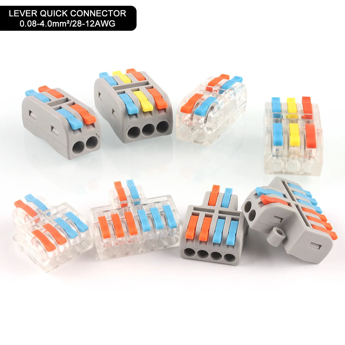 Mini TYPE Butt&Splitter Quick Connectors Compact Conductor Cable Wiring Terminal Block Push-in With Lever For Home DIY Electric