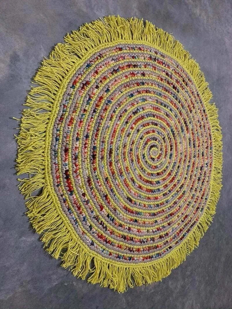 

Natural 100% Jute and Cotton Area Rug Round Rustic Rug Handmade Braided Bohemian Carpets for Bed Room