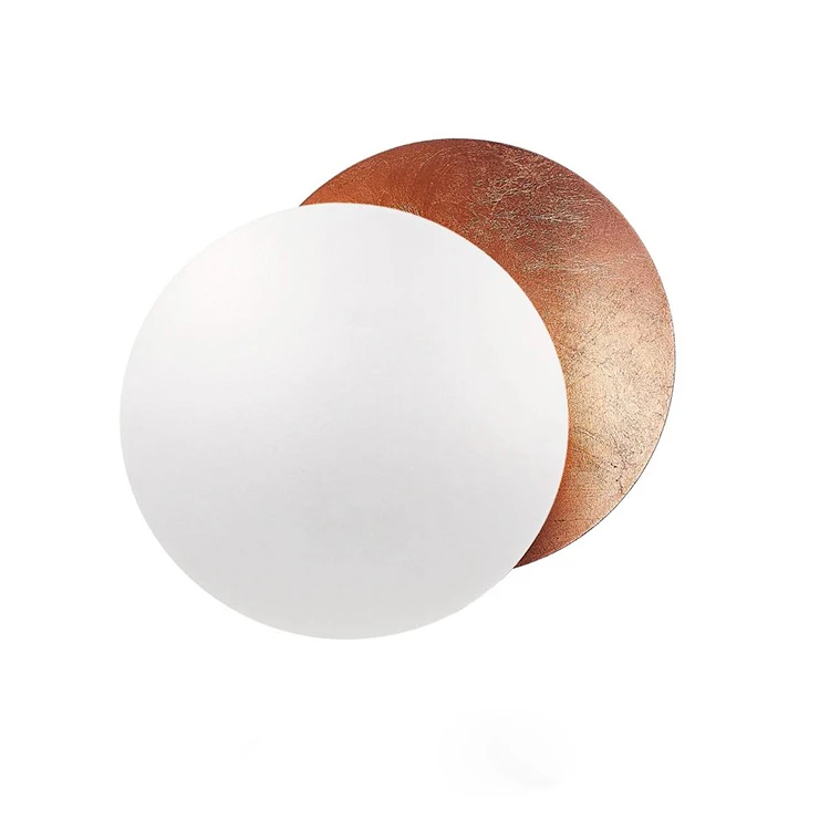 Creatieve Maansverduistering Gangpad Wandlamp Gang Bedlampje Woonkamer Ronde Gouden Koperen Led Schans