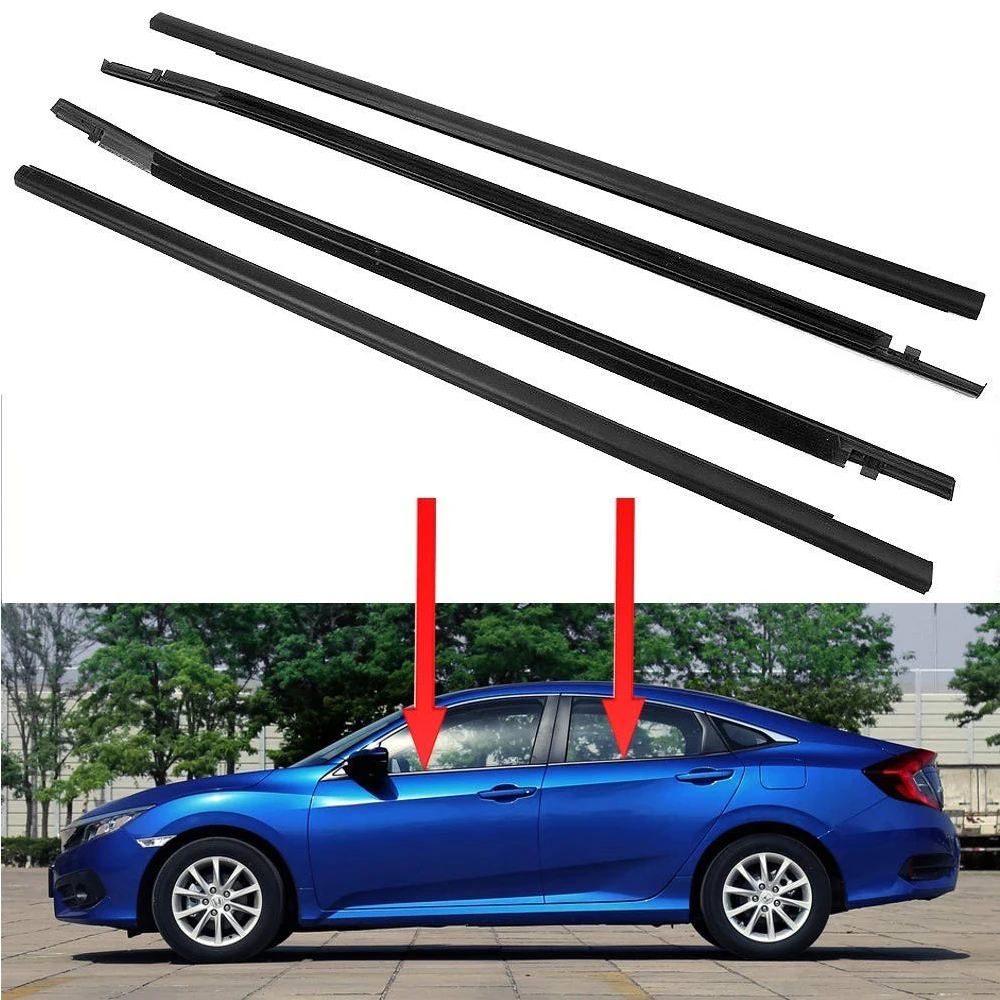 Car Exterior Door Window Protection Weatherstrips Seal Belt Trim For Ford Fiesta 2009-2014 Car Styling Moldings