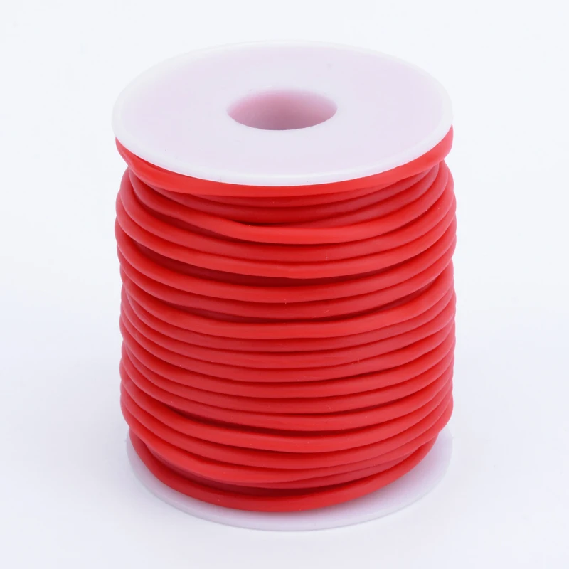 1Roll 2mm 3mm 4mm Hollow Pipe Tubular Rubber Cord Thread Wrapped with Plasic Spool For DIY Jewelry Making Findings