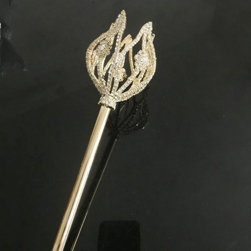 

FORSEVEN Luxury Women Queen Party Costume Princess Wands Tulip Wand Gold/Silver Color Queen Scepter Bride Wedding Scepter JL