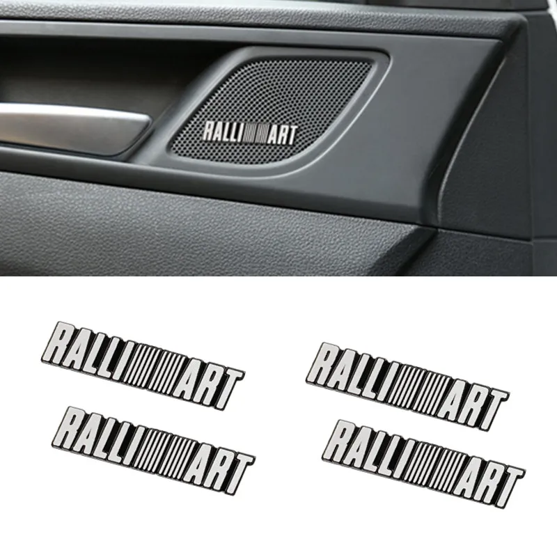 4pcs 3D Aluminum Badge Emblem Sticker For Mitsubishi RalliArt asx lancer accessories car styling Car Styling car audio decorate