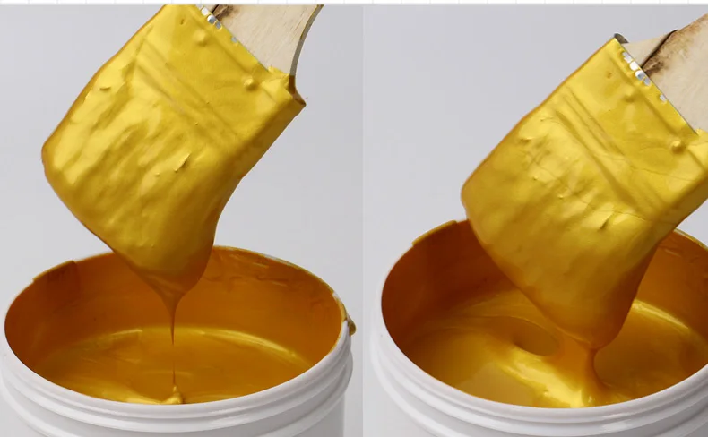 170g 1kg Super bright gold leaf paint water/oily glitter metallic paint safe and non-toxic furniture hand-painted wall paint