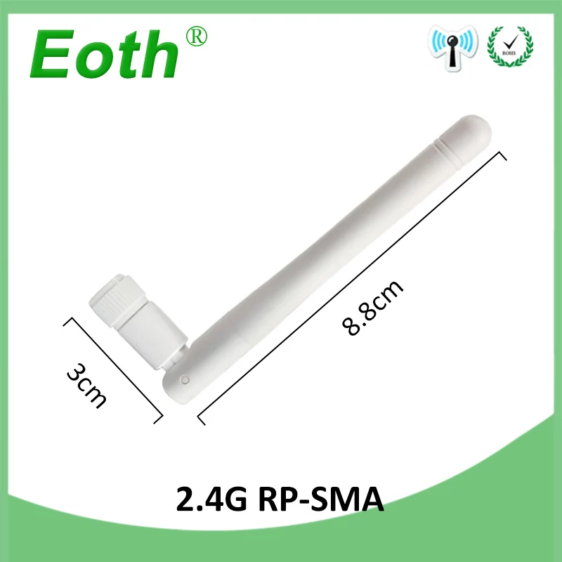 EOTH 1 2pcs 2.4g antenna 3dbi sma female wlan wifi 2.4ghz antene pbx iot module router tp link signal receiver antena high gain