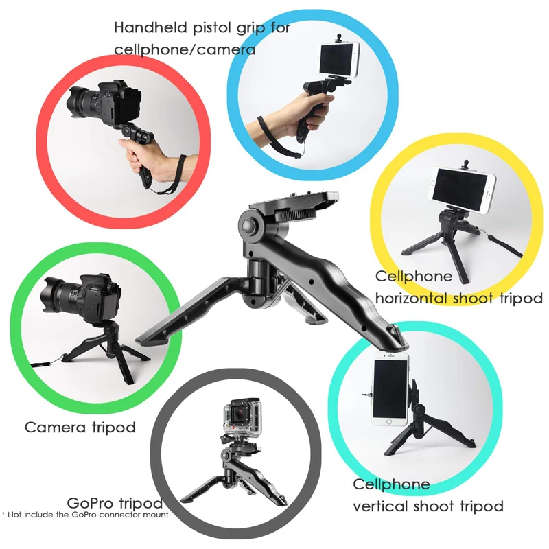 Mini Tripod Desktop Phone Tripod Stand with Phone Holder Sports Camera Stand for Gopro Camera most of Mobiles Phones