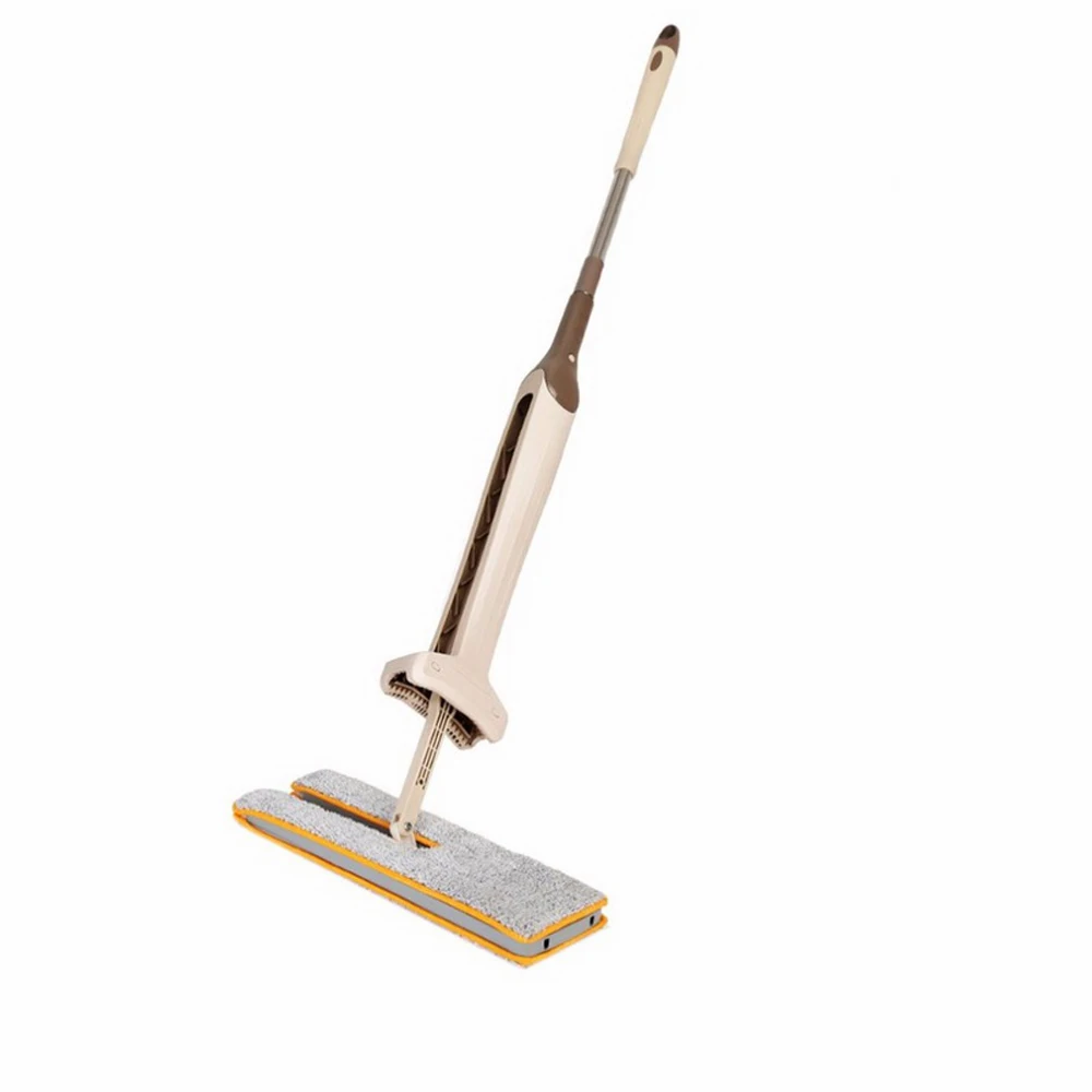 Self-Wringing Double Sided Flat Mop Telescopic Comfortable Handle Mop Floor Cleaning Tool For Living Room Kitchen