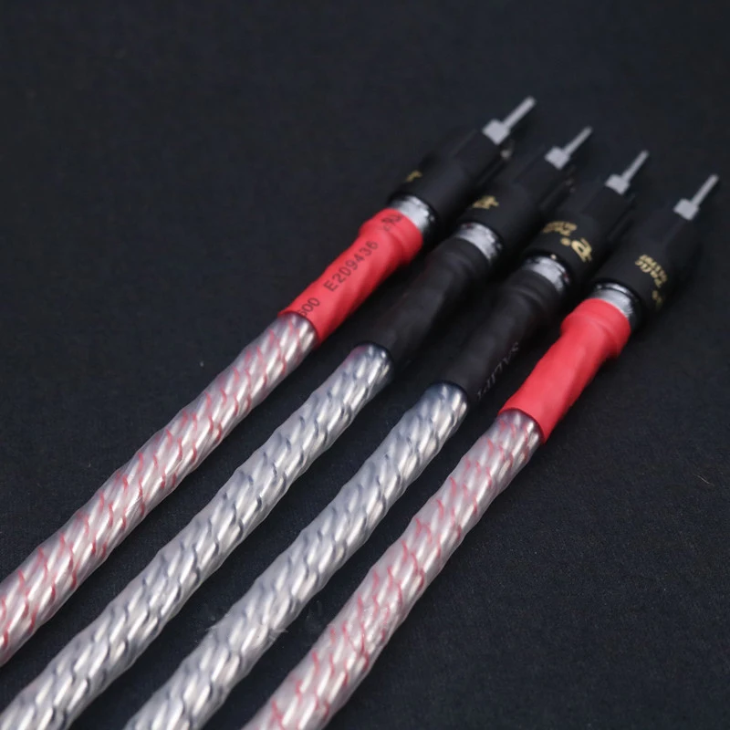 Thinkliess – câble de raccordement pour haut-parleur, 4x20cm, plaqué argent 7N, avec fiche banane plaquée Rhodium