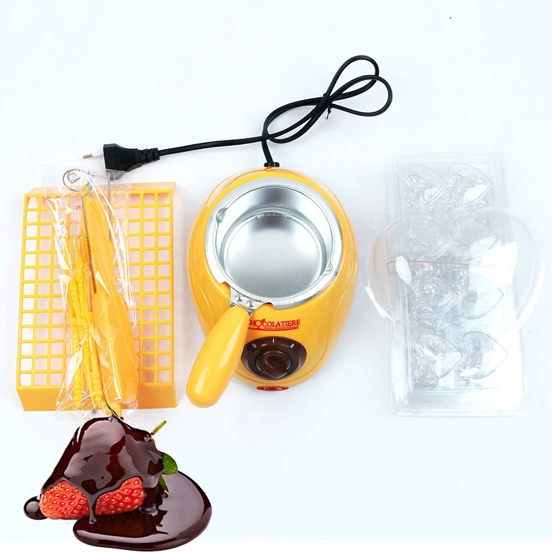 Chocolate Melting Pot Electric Heating Candy Butter Single Pot Heart-shape Tool Making with Kitchen Melting For Soap Fountain